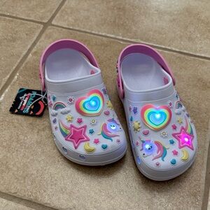 Skechers Kids Light-Up Unicorn & Heart Clogs - Pink/White